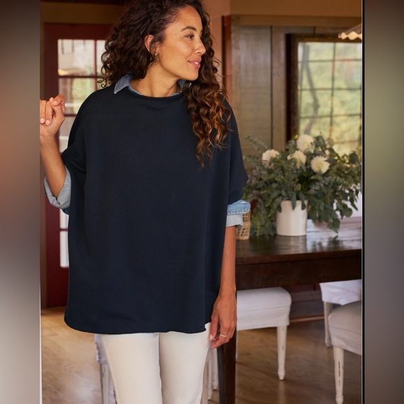 Frank & Eileen Camel Audrey Funnel Neck Capelet One Size Drapey Layering - Picture 2 of 8